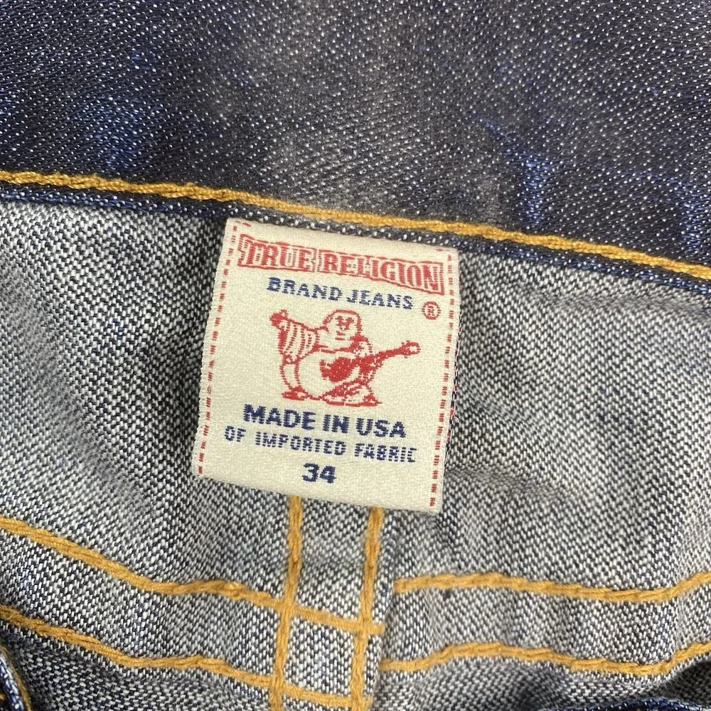 True Religion Jeans Mens 34 Blue Geno Torque Twisted Slim Saratoga Wash USA